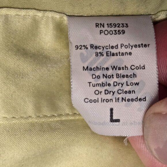 Parade Luxe Satin Pajama Set Key Lime Green Yellow Women's  L - Picture 7 of 16